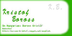 kristof boross business card
