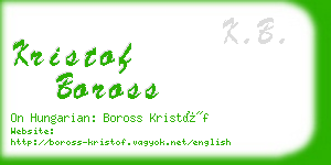 kristof boross business card